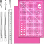 44Pcs A4 Self Healing Cutting Mat with Hobby Knife, Precision Knives with #11#16#17 Exacto Blades and 6" x 8" 5-Ply Double Sided Cutting Board for Scrapbooking Modeling Crafting