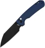 NEW CJRB Large Pyrite Light Button Lock.Blue textured FRN. Folding Knives