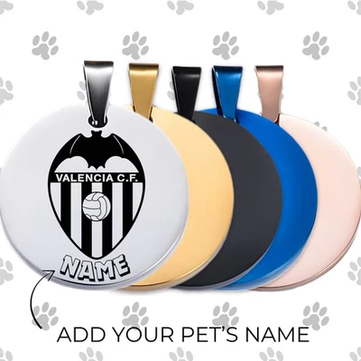Valencia CF Pet ID Tag Dog Cat | Personalised Engraved Football Fan Gift