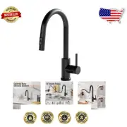 Sleek Single Handle Kitchen Sink Faucet with Pull Down Sprayer for Modern Homes