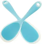 Ciieeo 2Pcs Transparent Silicone Rice Spoon Wear Resistant Rice Spatulas for Easy Cleaning Reusable Daily Use