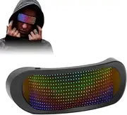 Light Up Glasses for Helloween Party, 4 Modes Frameless 12x36 Pixels LED Glasses, APP Control Bluetooth Party Neon Glasses for IOS, Android and PC