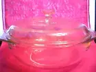 Vintage Large PYREX Round Clear Glass Covered Casserole Dish, 9 in across top