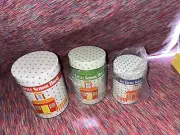 Vintage The Little School House Canister Tin Set Of 3