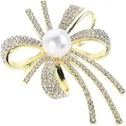 [Healeved] Unique Bowknot Brooch for Women Pearl Brooch Pins for Dresses High-end Fashion Accessory