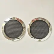 2Pc 3" Speaker Cover Metallic Silver Frame Black Mesh For Grill Car Audio DJ PA