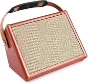 ICLIPE AC-15 15W Portable Acoustic Guitar Amplifier Amp BT Speaker with Microphone Input Supports Volume Bass Treble Control Reverb Effect Built-in Rechargeable Battery