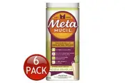 6 x METAMUCIL FIBRE SUPPLEMENT NATURAL GRANULAR PSYLLIUM POWDER 72 DOSES 504g