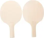 2pcs DIY Table Tennis Racket Tennis Balls Bulk Sports B Outdoor for DIY Table Tennis Exercising Paddle Wooden Light Brown