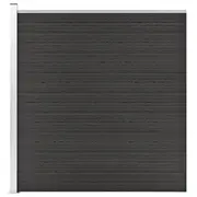 Garden Fence WPC Outdoor Patio Fencing Barrier Black/Grey vidaXL