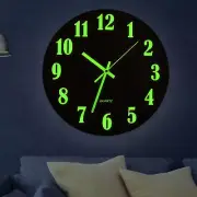 Wall Clock Large Luminous Quartz Night Light Glow In The Dark Silent Home