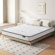 BEDRA BEDDING Bed Mattress 16CM - Medium Firm Mattress with Bonnell Spring System for Luxurious Rest Pressure Relief, Queen Size, White