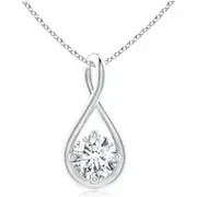 Solitaire Diamond Twist Bale Pendant