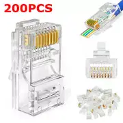 50-200 RJ45 Pass Through Modular Plug Network Cable Connector End 8P8C CAT6 CAT5