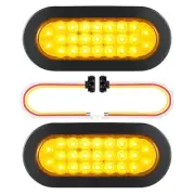 AT-HAIHAN Pack of 2 Oval Amber LED Strobe Light with Triple Flash and Steady-...