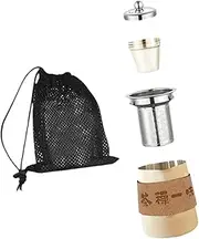 Generic Camping Tea Kettle -Cup Set with 4 Tea Cups Easy to Clean Camp Dishes Chinese Kung Fu Teapot for Fishing in Front of