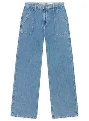 GUESS Girl's Blue 90s Carpenter Fit Pants (7–16) Size: 8, Cotton