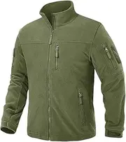 [Zozogag] Men's Fleece Jackets Fall Winter Cold Weather Thermal Tactical Jackets Full Zip Jackets Army GN US XL Plus (CN 3XL)