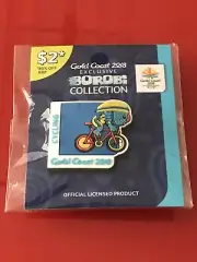 2018 Gold Coast XXI Commonwealth Games Mascot Borobi Cycling Pin on Card