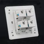 Wall Socket 4 Port Socket Network Ethernet LAN CAT 6 Panel Faceplat RJ45