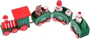 Charming Mini Christmas Train Desktop Decor Wooden Train Model Present for Kids Toys Boys Toys
