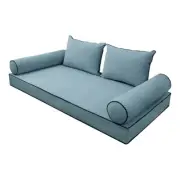 SLIPCOVER ONLY V4 Velvet Daybed Mattress Pillow Contrast Pipe Trim Twin AD355