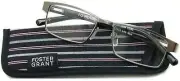Foster Grant Men’s Leo Gunmetal Reading Glasses +1.00 NEW!!