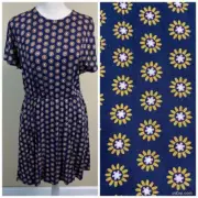 NWT Boden Flutter Sleeve Jersey Knit Dress French Navy Daisy Stamp Size 10P