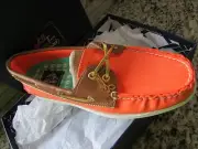 NEW SPERRY TOP-SIDER A/O ORANGE CVS COGNAC BOAT SHOES WOMENS 9.5 $130