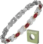 High Strength Magnetic Stainless Steel Bracelet, Magnetic Bracelet with High Imitation Gemstone, Fashion Women's Stainless Steel Bracelet