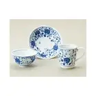 Peanuts Snoopy Indigo Arabesque Rice Bowl & Mug & Bowl in Box Made in Japan