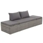 Rattan Garden Sunbed Outdoor Patio Lounge Adjustable Sun Bed Water Resistant