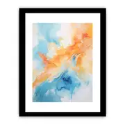 Blue Orange Abstract Framed Art Framed print Art Poster