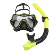 Diving Mirror Breathing Tube Set for Men and Women New Adult Large Frame Silicone Face Mirror Swimming Submarine Mask-Green