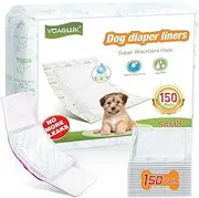 Dog Diaper Liners for Male and Female Dogs, 150ct, Super Absorbent Disposable Dog Diapers Booster Pads fit Most Pet Belly Bands and Wraps (Regular)