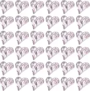 uxcell 40 Pcs 3D Heart Dark Pink Nail Rhinestones 12x13mm K9 Glass Crystal Rhinestones Pointed Back Crooked Heart Gems for Nail Charm Art DIY Decoration Craft