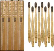 [MABLE] Basics Bamboo Toothbrush with Plant-Based Bristles | 4 Pack | Adult Toothbrush | Soft Bristles