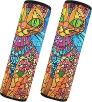 GAIREG Stained Glass Pattern Cat Strap Covers for Carseats Bag Strap Pad