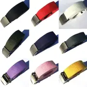 AU Multi Color Steel Buckle Man Woman Boy Girl Canvas Adjustable Belt 110cm 39"