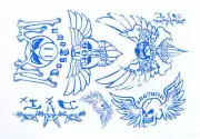 Dogtown Laminate Surfboard Sticker Assorted Graphics Blue