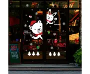 Seasonal Decorations Cartoon Diy Bear Rabbit Window Decor Christmas Wall Stickers White