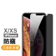 iPhoneX XS 濃黑防窺非滿版半屏9H玻璃鋼化膜手機保護貼(XS保護貼 X保護貼)