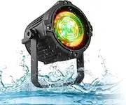 COB LED Par Light, 50W Stage Lights Disco Lights with Warm & Cold White Light, IP65 Waterproof, Strobe Spotlight DJ Lights for Parties, Wedding, Concert