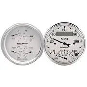 Autometer Old Tyme White Combo Gauge Kit Quad Gauge & Tachometer/Speedo Combo - AU1620