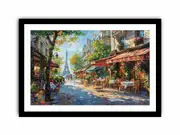 Paris Street Canvas Framed Art