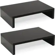 2 Tier Wood Monitor Stand Riser for 2 Monitors/PC/Laptop