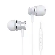2PCS M305 Mini 3.5mm Wired In-ear Earphone Stereo Heavy Bass Headphone With Mic for Iphone Samsung HTC WHITE COLOR