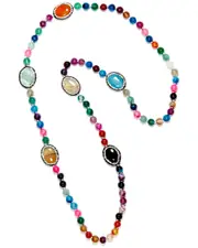 Eye Candy LA Find Me Over The Rainbow Multi Color Mixed Agate Necklace