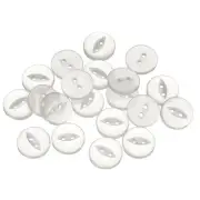 20pcs White Round Sewing Buttons 15mm Resin 2-Hole Fish Eye Craft Button