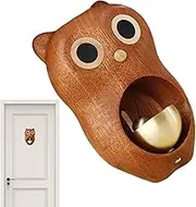 Wesleyyy Shopkeepers Bell, Wooden Open Door Chime, Decorative Home Bell Owl Doorbell Ornament for Outdoor Garage Classroom Hotel Mailbox Bedroom Entrances Refrigerator